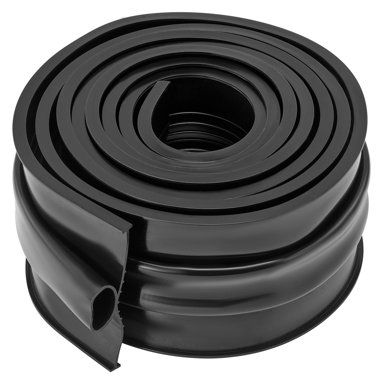 VEVOR Garage Door Seals Bottom Rubber, U Shape +O Ring Combination Garage Door Bottom Weather Seal, 3 m Weatherproofing Garage Door Seal, 8 mm T-ends and 100 mm Width, for Doors, Black