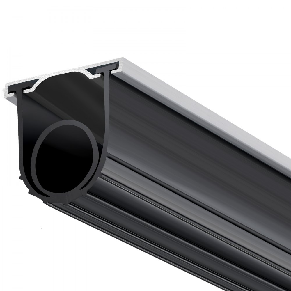 VEVOR Garage Door Seals Bottom Rubber, U Shape +O Ring Combination Garage Door Weather Stripping with Pre-drilled Aluminum Track Retainer Kit, 5/16 inch T-ends and 3 3/4 inch Width (16 Ft, Black)