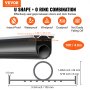 VEVOR Garage Door Seals Bottom Rubber, U Shape +O Ring Combination Garage Door Weather Stripping with Pre-drilled Aluminum Track Retainer Kit, 5/16 inch T-ends and 3 3/4 inch Width (16 Ft, Black)