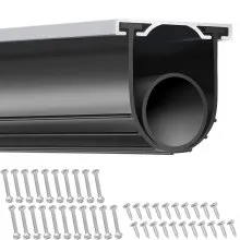 VEVOR Garage Door Seals Bottom Rubber, U Shape +O Ring Garage Door Bottom Weather Seal with Pre-drilled Aluminum Track Retainer Kit, 16ft 5/16 inch T-ends and 3 3/4 inch Width, for Doors, Black