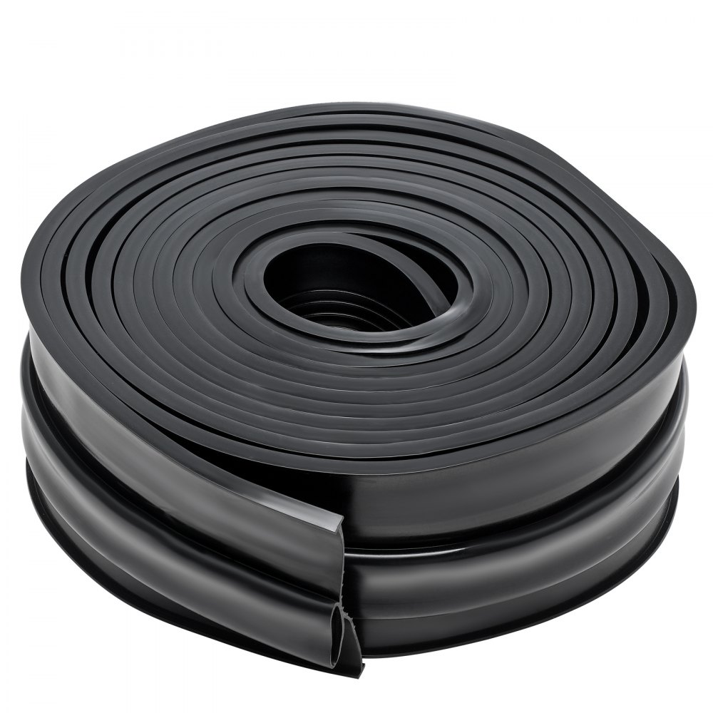 VEVOR Garage Door Seals Bottom Rubber, U Shape +O Ring Combination Garage Door Bottom Weather Seal, 20ft Weatherproofing Garage Door Seal, 5/16 inch T-ends and 3 3/4 inch Width, for Doors, Black