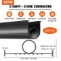 VEVOR Garage Door Seals Bottom Rubber, U Shape +O Ring Combination Garage Door Bottom Weather Seal, 20ft Weatherproofing Garage Door Seal, 5/16 inch T-ends and 3 3/4 inch Width, for Doors, Black