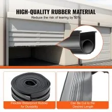 VEVOR Garage Door Seals Bottom Rubber, U Shape +O Ring Combination Garage Door Bottom Weather Seal, 20ft Weatherproofing Garage Door Seal, 5/16 inch T-ends and 3 3/4 inch Width, for Doors, Black