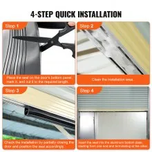 VEVOR Garage Door Seals Bottom Rubber, U Shape +O Ring Combination Garage Door Bottom Weather Seal, 20ft Weatherproofing Garage Door Seal, 5/16 inch T-ends and 3 3/4 inch Width, for Doors, Black