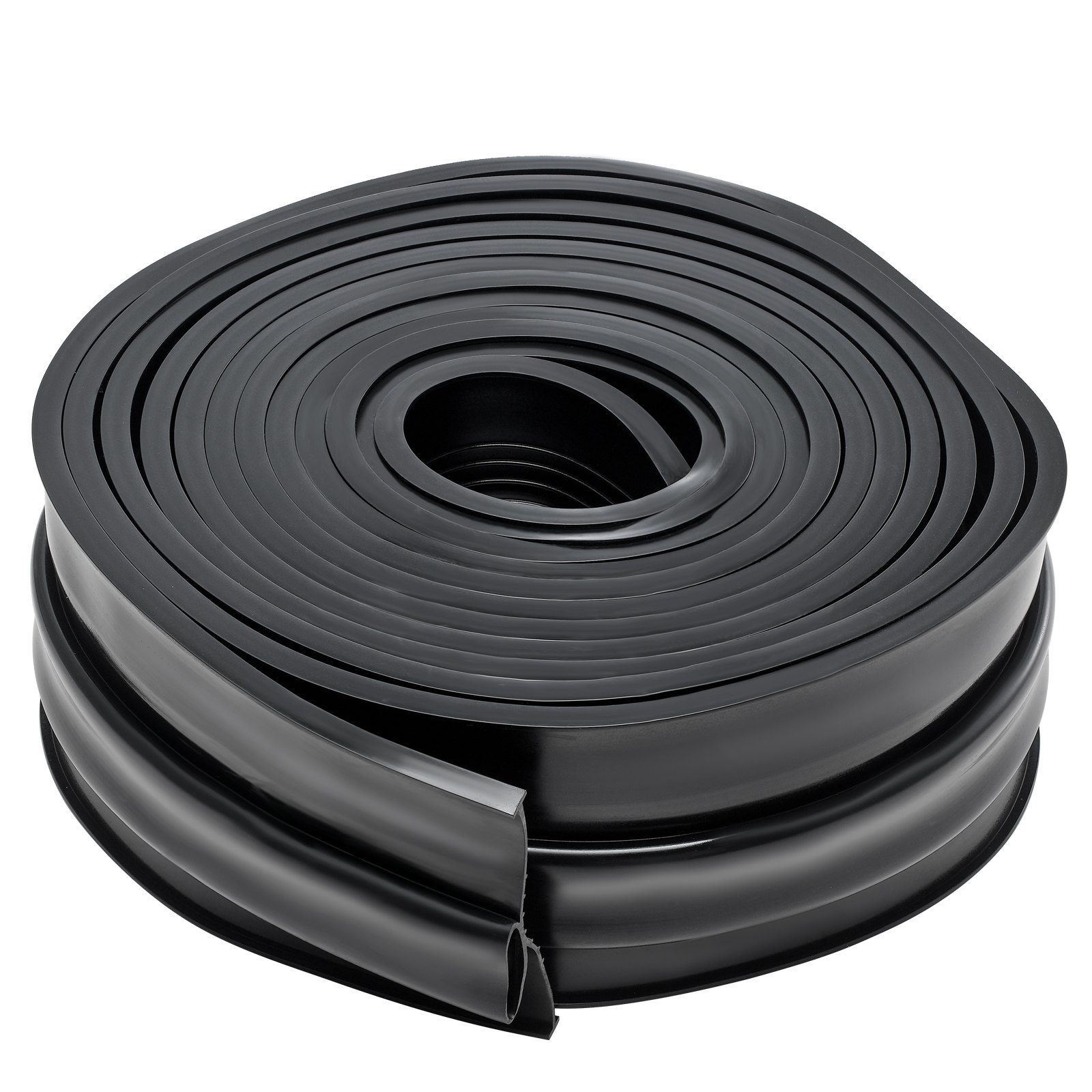 VEVOR Garage Door Seals Bottom Rubber, U Shape +O Ring Combination Garage Door Bottom Weather Seal, 20ft Weatherproofing Garage Door Seal, 5/16 inch T-ends and 3 3/4 inch Width, for Doors, Black