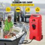 VEVOR Fuel Caddy, 25 Gallon, Gas Storage Tank on-Wheels, with Siphon Pump and 9.8 ft Long Hose, Gasoline Diesel Fuel Container for Cars, Lawn Mowers, ATVs, Boats, More, Red