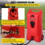 VEVOR Fuel Caddy, 25 Gallon, Gas Storage Tank on-Wheels, with Siphon Pump and 9.8 ft Long Hose, Gasoline Diesel Fuel Container for Cars, Lawn Mowers, ATVs, Boats, More, Red