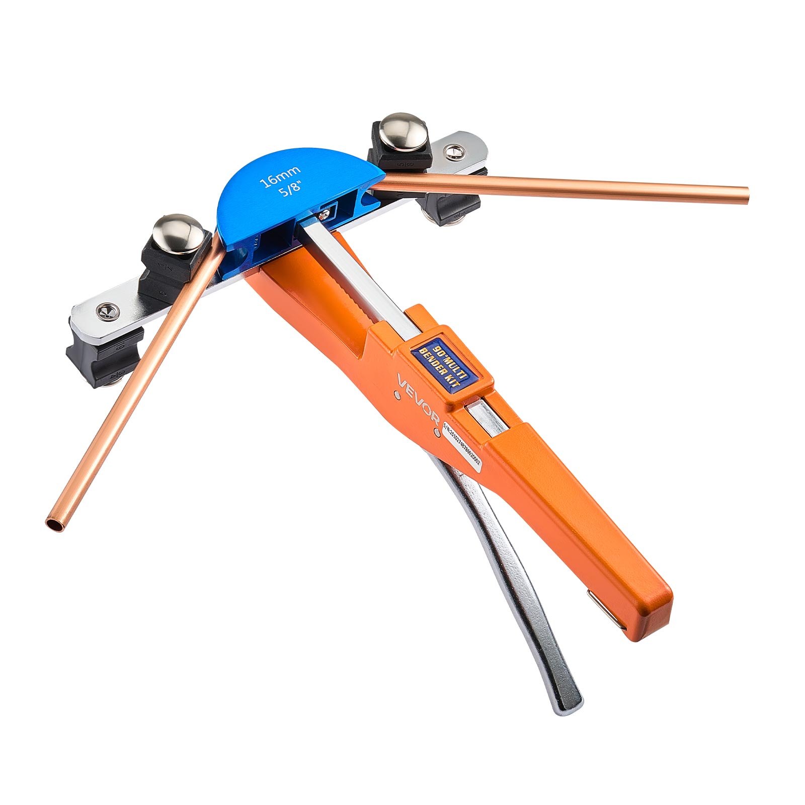 VEVOR Tubing Bender Kit, 6 mm to 22 mm, Compact Ratcheting Tube Pipe Bender, Ratchet Hand Bending Tool, with 7 Color Aluminium Alloy Dies, HVAC Tools, for Copper HVAC Air Conditioning Refrigeration