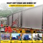 VEVOR Chain Load Binder, 5/16" Tie Down Kit w/ 6600LBS Working Load Capacity and Two Grab Hooks, Includes (4) Ratchet Binders - (4) 21' Grade 80 Chains, Transport Load Package for Hauling, Towing