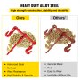 VEVOR Chain Load Binder, 5/16" Tie Down Kit w/ 6600LBS Working Load Capacity and Two Grab Hooks, Includes (4) Ratchet Binders - (4) 21' Grade 80 Chains, Transport Load Package for Hauling, Towing