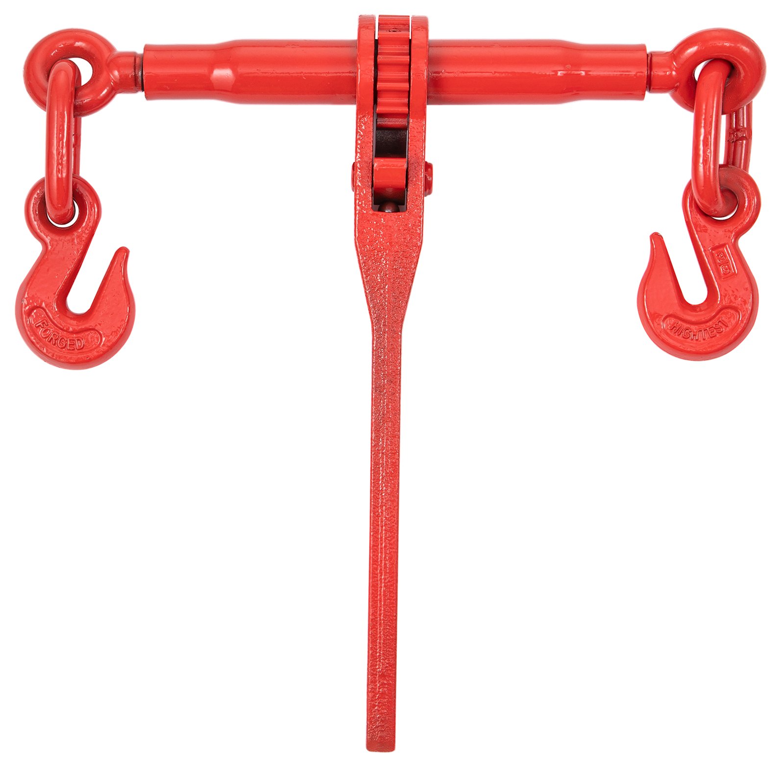 VEVOR Chain Load Binder, 8 mm Tie Down Kit with 2.45 Ton Working Load Capacity and Two Grab Hooks, Includes (4) Ratchet Binders - (4) 6.4 m Grade 80 Chains, Transport Load Package for Hauling, Towing