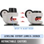 VEVOR GD-40F Nylon Wheel and NBR Pad Set of 4 Leveling Casters