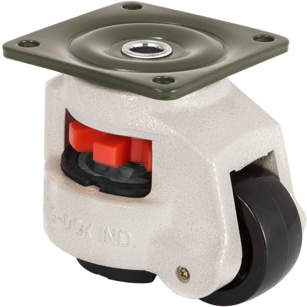 VEVOR Heavy Duty Leveling Casters, Leveling Casters Stem, Set of 4, 2" Retractable Leveling Casters for Workbench, 2200lbs Max Loading Capacity, 360-degree Swivel Casters for Industry Equipment