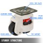 VEVOR 4 Pack Leveling Casters GD-60F Plate Mounted Footmaster Leveling Caster 551lbs per Leveling Caster Wheels Nylon Wheel and NBR Pad(GD-60F)