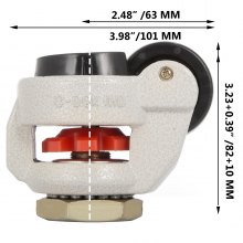 VEVOR GD-60S Nylon Wheel and NBR Pad Set of 4 Leveling Casters