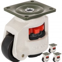 VEVOR Leveling Casters Set of 4, 2.5" - Self Leveling Casters Heavy Duty, 3300 Lbs Per Set - Machine Casters Plate, 360 Degree Swivel - for Industry Equipment, Workbench, Shelves