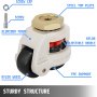 VEVOR 4 Pack Leveling Caster GD-80S Stem Mounted Footmaster Leveling Caster 1102lbs per Leveling Caster Wheels Nylon Wheel and NBR Pad (GD-80S)
