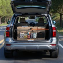 VEVOR Cargo Bar, Ratcheting Cargo Bars Adjustable from 40" to 73", Heavy-duty Steel Cargos Stabilizer with Storage Net & Divider Bar, Telescoping Load Lock Bars for SUVs, Sedans