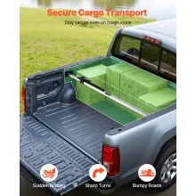 VEVOR Cargo Bar, Ratcheting Cargo Bar Adjustable from 59" to 73", Heavy-duty Steel Cargos Stabilizer with Non-Slip Foot Pads, Telescoping Load Lock Bars Stop Sliding for Pickup Truck