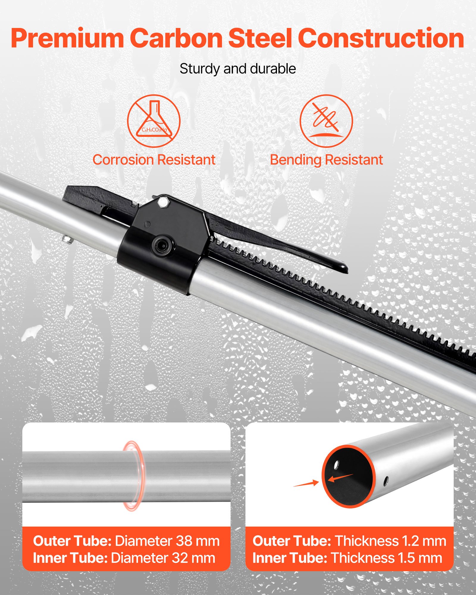 VEVOR Cargo Bar, Ratcheting Cargo Bar Adjustable from 59" to 73", Heavy-duty Steel Cargos Stabilizer with Non-Slip Foot Pads, Telescoping Load Lock Bars Stop Sliding for Pickup Truck