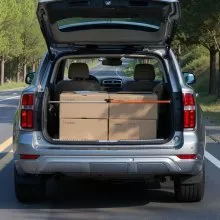 VEVOR Cargo Bar, Ratcheting Cargo Bar Adjustable from 40" to 73", Heavy-duty Steel Cargos Stabilizer with Non-Slip Foot Pads, Telescoping Load Lock Bars Stop Sliding for SUVs, Sedans