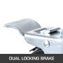 VEVOR 12.7cm Scaffolding Rubber Swivel Caster w/ Dual Lock 200kg Capacity 4 Pack