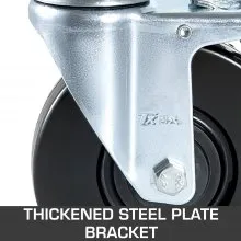 VEVOR 4 Pack 5Inch Scaffolding Rubber Swivel Caster Wheels with Dual Locking Heavy Duty Casters 1.25Inch Square Stem 440LBS Capacity per Wheel