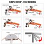 VEVOR Pipe Tube Bender, 1/4"-7/8" O.D. Ratcheting Tubing Bender, 90° Forward/Reverse Pipes Bending Tools with 7 Dies and Pipe Cutter for HVAC Air Conditioning Refrigerator Repair