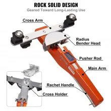 VEVOR Pipe Tube Bender, 1/4"-7/8" O.D. Ratcheting Tubing Bender, 90° Forward/Reverse Pipes Bending Tools with 7 Dies and Pipe Cutter for HVAC Air Conditioning Refrigerator Repair