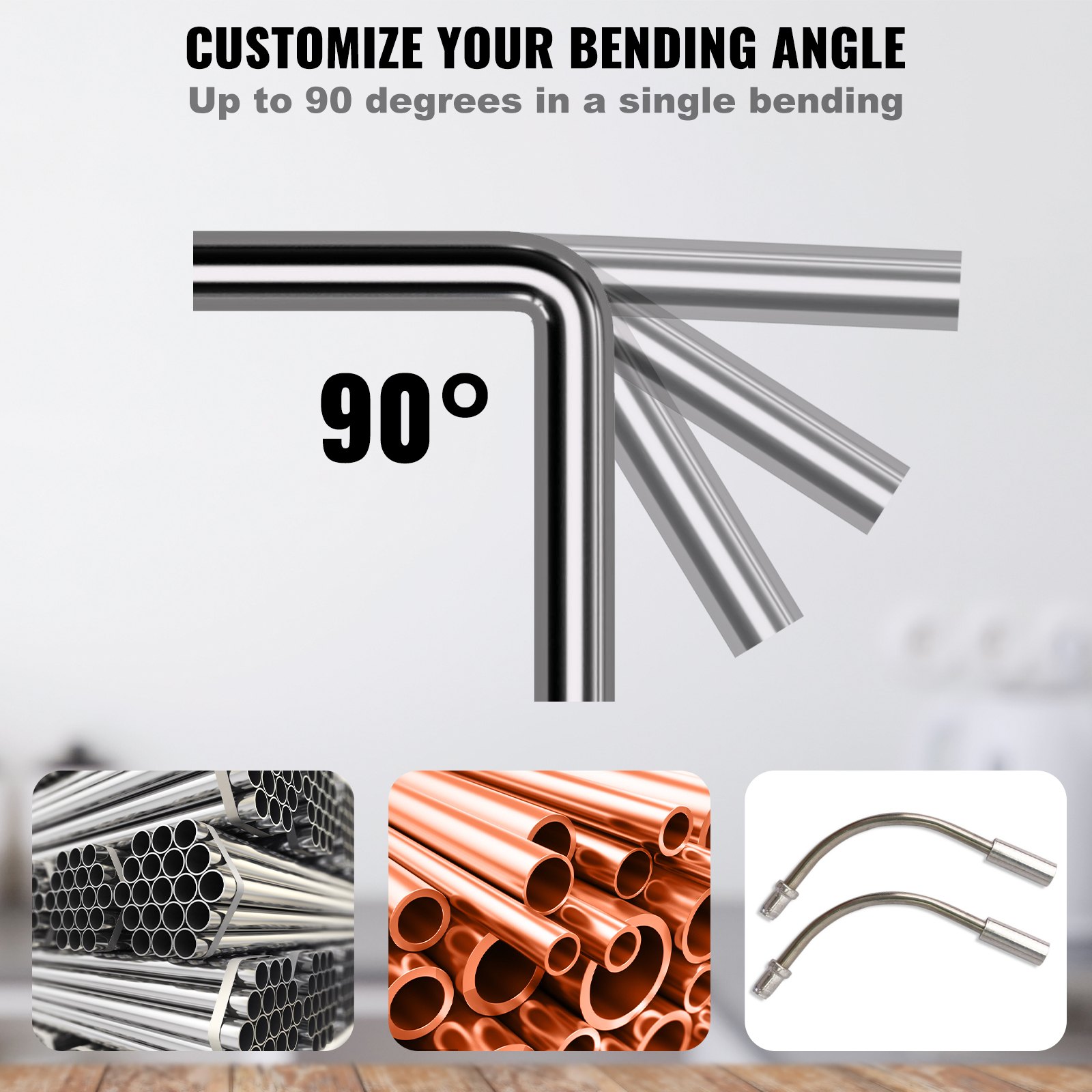 VEVOR Pipe Tube Bender, 1/4"-7/8" Ratcheting Tubing Benders, 90°Forward/Reverse Pipes Bending Tools with 7 Dies for HVAC Air Conditioning Refrigerator Repair