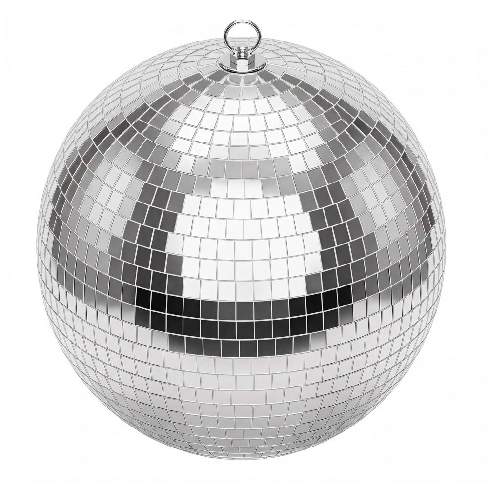 VEVOR Mirror Disco Ball 300 mm Silver Reflective Ball with Hanging Ring, for Party Home Decoration Stage Props DJ Dance Club, 2 Mirror Tile Sizes, Reflects Light, Large Wedding Music Birthday Decor