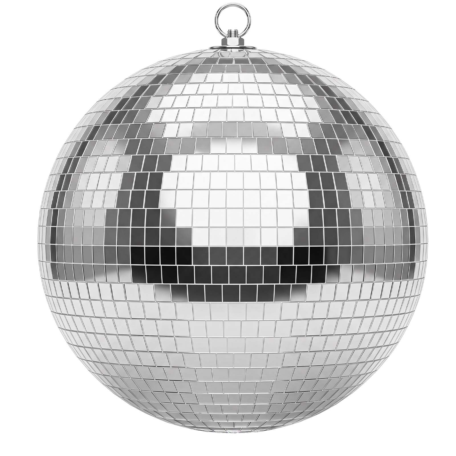 VEVOR Mirror Disco Ball 300 mm Silver Reflective Ball with Hanging Ring, for Party Home Decoration Stage Props DJ Dance Club, 2 Mirror Tile Sizes, Reflects Light, Large Wedding Music Birthday Decor