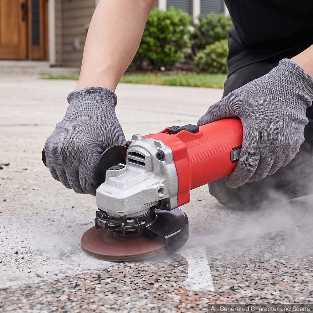 VEVOR Angle Grinder, 125mm Electric Grinder Power Tool, 1500W 7Amps 0 - 11000RPM Variable Speed Angle Grinders with 2 Cutting Wheels, 2 Grinding Wheels & 2 Flap Discs for Metal Grinding, Cutting