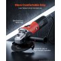 VEVOR Angle Grinder, 125mm Electric Grinder Power Tool, 1500W 7Amps 0 - 11000RPM Variable Speed Angle Grinders with 2 Cutting Wheels, 2 Grinding Wheels & 2 Flap Discs for Metal Grinding, Cutting