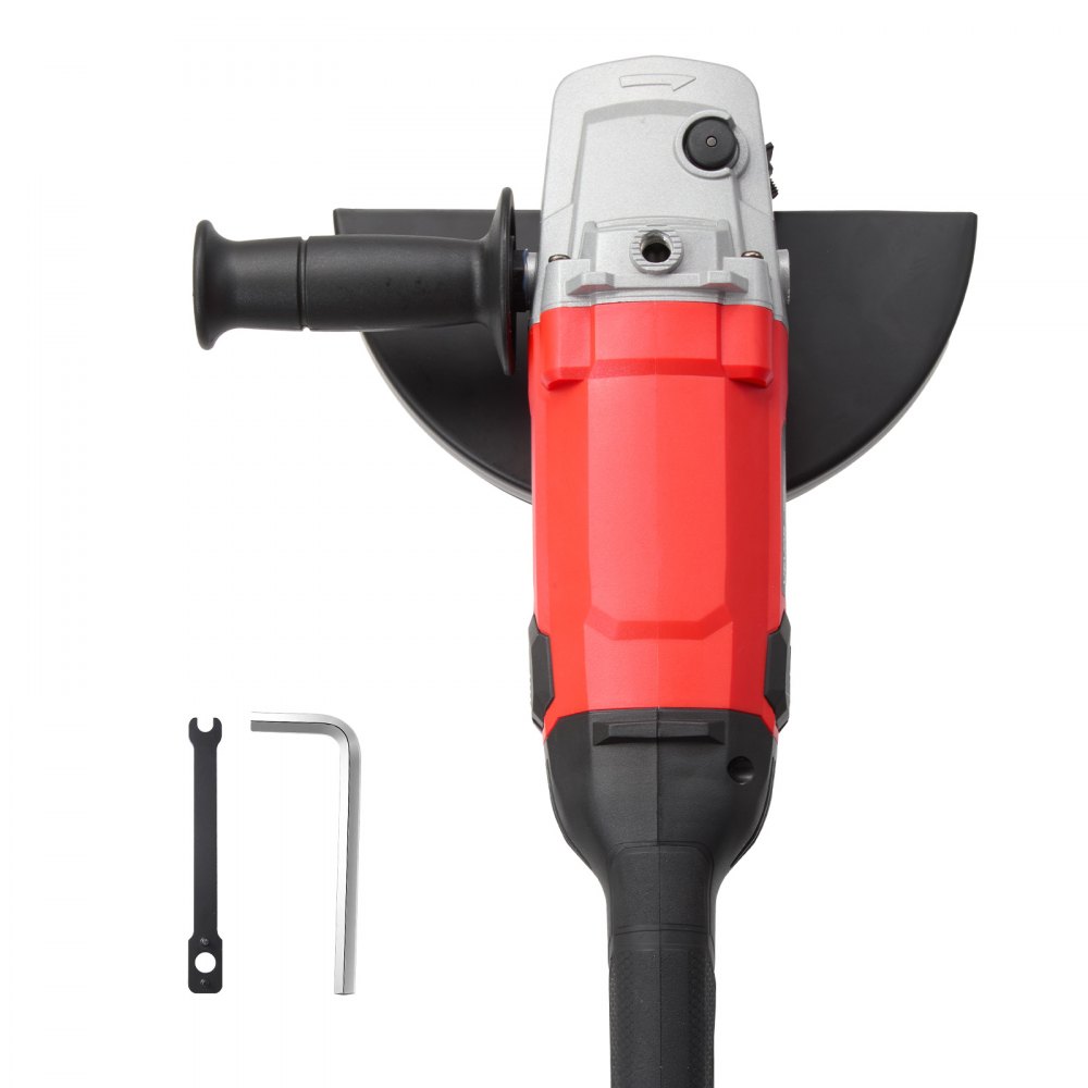 VEVOR Angle Grinder, 230mm Electric Grinder Power Tool, 2000W 10A 6500RPM High-Speed Corded Angle Grinder with Adjustable Guard for Metal Grinding, Cutting, Rust Removal (Grinding Wheels Not Included)