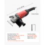 VEVOR Angle Grinder, 230mm Electric Grinder Power Tool, 2000W 10A 6500RPM High-Speed Corded Angle Grinder with Adjustable Guard for Metal Grinding, Cutting, Rust Removal (Grinding Wheels Not Included)