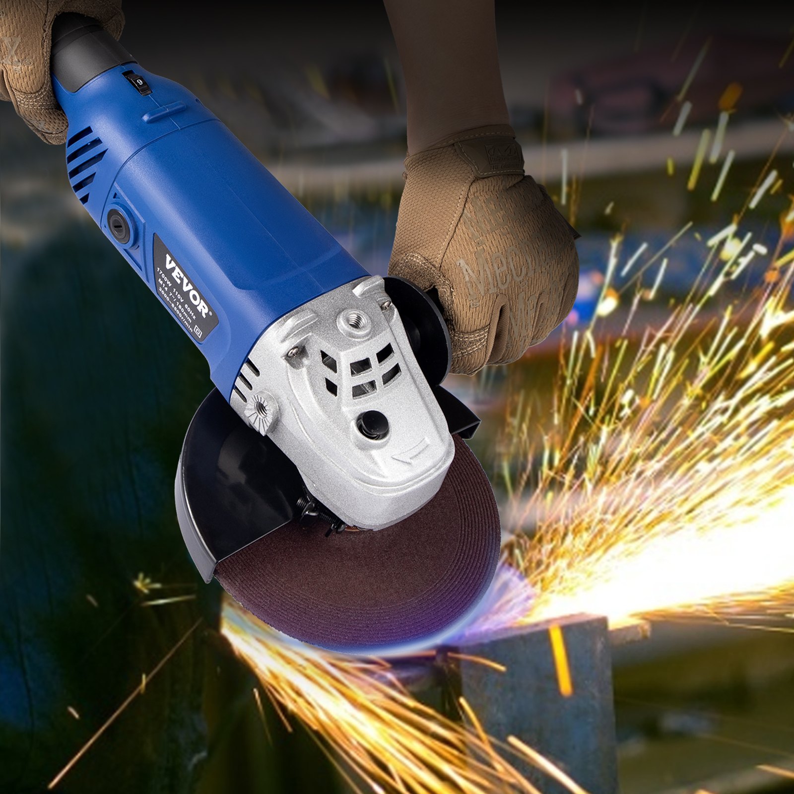 VEVOR Angle Grinder, 7 Inch Powerful Grinder Tool 13 Amp Power Grinder with Variable Speed and 360° Rotational Guard, 8000rpm Power Angle Grinders for Cutting and Grinding Metal, Stone, Wood, etc