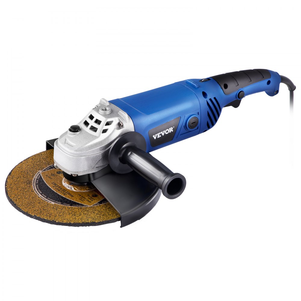 VEVOR Angle Grinder, 9 Inch Powerful Grinder Tool 15 Amp Power Grinder with Variable Speed and 360° Rotational Guard, 8000rpm Power Angle Grinders for Cutting and Grinding Metal, Stone, Wood, etc