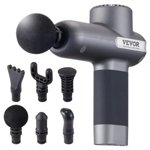 VEVOR Mini Massage Gun, Percussion Muscle Massage Gun for Athletes with Speed Levels Massage Heads, 2500mAh Batteries, Handheld Small
