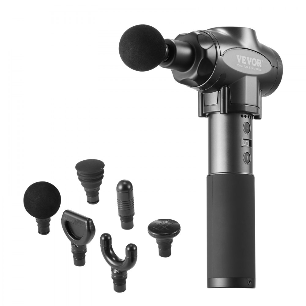 VEVOR Massage Gun Massageador muscular de percussão de tecido profundo com 9 velocidades e 6 cabeças