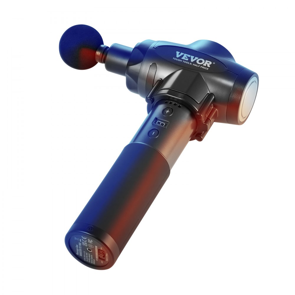 VEVOR Massage Gun Deep Tissue with 9 Speed Levels & 6 Massage Heads, 24V 2500mAh Batteries, Percussion Muscle Massager for Athletes, Handheld Electric Massage Gun for Pain Relief, Muscle Relaxation