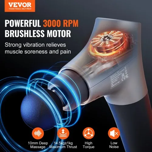VEVOR Massage Deep Tissue Percussion Muscle Massage for Athletes - with 6 Speed Levels & 4 Massage Heads 12V 2500mAh Batteries Handheld Mini VEVOR Massage Deep Tissue Percussion Muscle Massage for Athletes - with 6 Speed Levels & 4 Massage Heads 12V 2500mAh Batteries Handheld Mini
