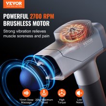 VEVOR Massage Gun Deep Tissue Percussion Muscle Massager with 8 Speeds 6 Heads