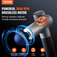 VEVOR Massage Gun Massageador de percussão muscular de tecido profundo com 8 velocidades e 6 cabeças