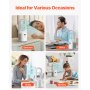 Portable Desk Bladeless Fan 12.99" 6-Speed with Battery for Bedroom & Office