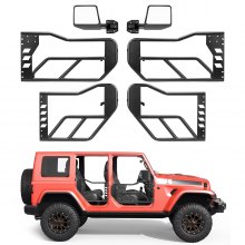 VEVOR Jeep Tube Doors, 4-Door, Compatible with 2018-2026 Jeep Wrangler JL & 2020-2026 Gladiator JT, Steel Off Road Front & Rear Tubular Half Doors with DOT Certified Side View Mirrors and Rubber Pads