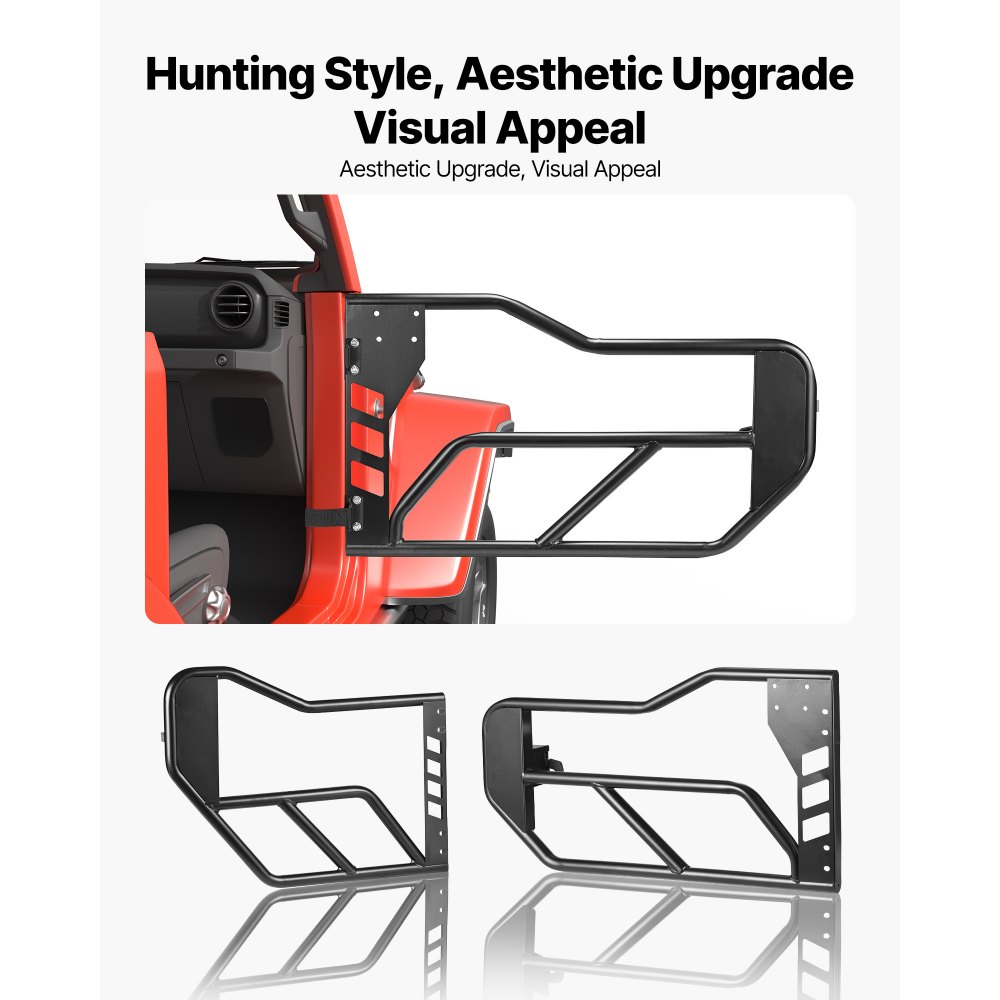 VEVOR Jeep Tube Doors, 4-Door, Compatible with 2018-2026 Jeep Wrangler JL Unlimited & 2020-2026 Gladiator JT, Alloy Steel Off Road Front & Rear Tubular Half Doors with Storage Bag and Rubber Pads