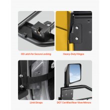 VEVOR 2-Door Jeep Tube Doors Jeep Tubular Door for 2018-2024 Jeep Wrangler JL