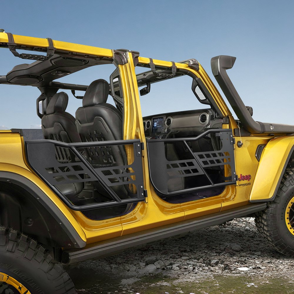 VEVOR Jeep Tube Doors, 4-Door, Hunting Style Jeep Tubular Door with Heavy-Duty Hinges & OE Latch, Jeep Doors with Rubber Pads & Toughened Steel Tube, Fit for 2007-2018 Jeep Wrangler JK
