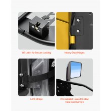 VEVOR 4-Door Jeep Tube Doors Jeep Tubular Door for 2007-2018 Jeep Wrangler JK